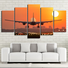 Load image into Gallery viewer, HD Printed 5 Piece Canvas Art Airplane Sunset Canvas Painting Wall Pictures for Living Room Home Decor Free Shipping CU-2688C
