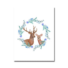 Load image into Gallery viewer, Nordic Decoration Animal Deer Flower Canvas Posters Wall Art canvas Prints Abstract Painting Decorative Pictures Home Decoration

