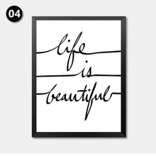 Load image into Gallery viewer, Be Happe Quote Canvas Art Print Poster, Wall Picture for Home Decoration, Life Is Beautiful Letters Art Wall Print HD2193
