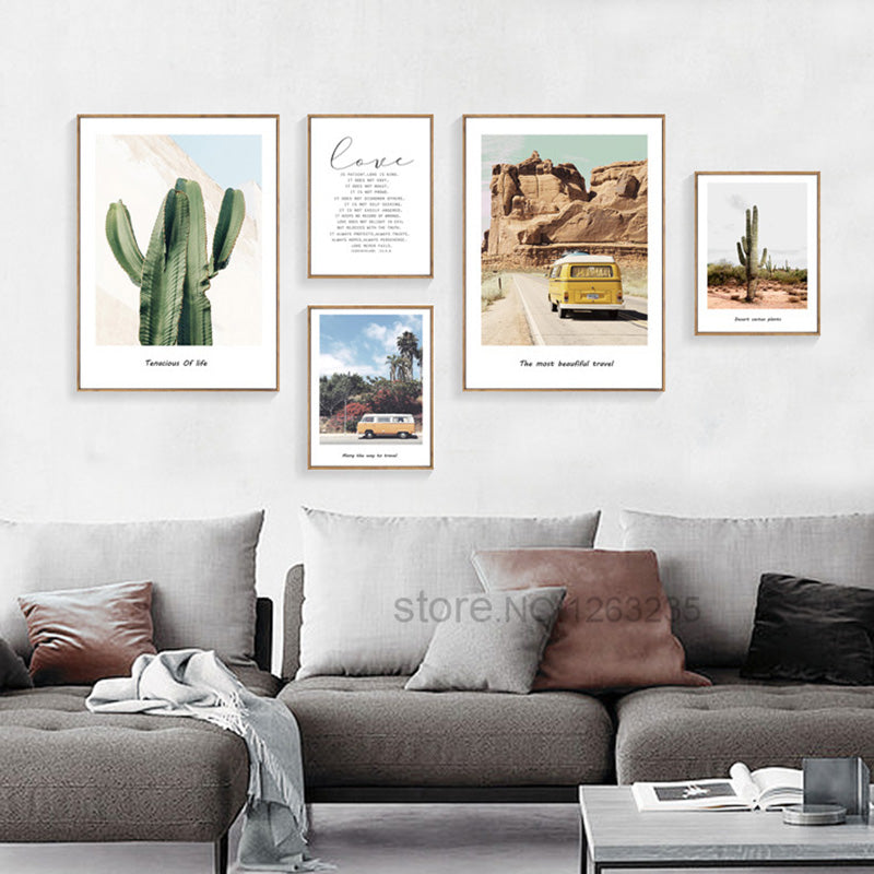 Cactus Landscape Travel Posters And Prints Nordic Poster Art Print Canvas Art For Living Room Wall Art Canvas Painting Unframed
