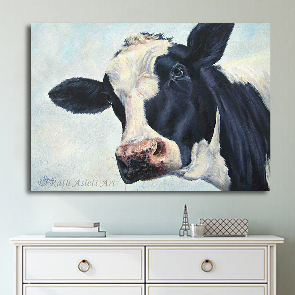 HD Printed 1 Piece World Cow Molly Canvas Painting Animal Posters and Prints Home Decor  ArtSailing Free Shipping CU-2703D