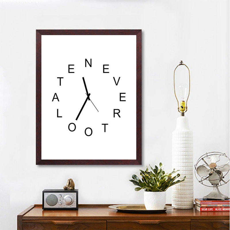 Never Too Late Quote Canvas Art Print Painting Poster, Clock Wall Pictures for Home Decoration, Giclee Print Wall Decor HD2179