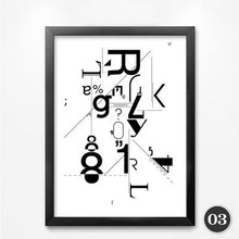 Load image into Gallery viewer, geometry alphabet english letters picture canvas art poster painting children room wall hang painting picture home decor YT0007
