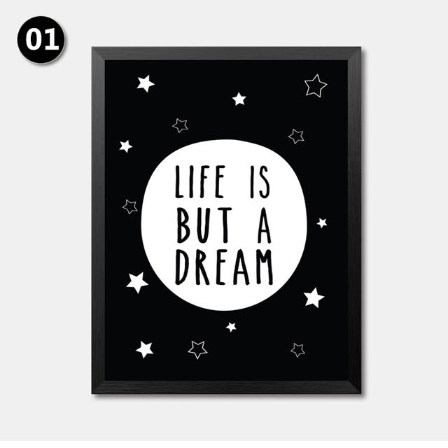Dream Series Canvas Art Print Poster, Wall Picture for Decoration, English Words Hot Balloon Quote Print Art Wall Poster HD2203