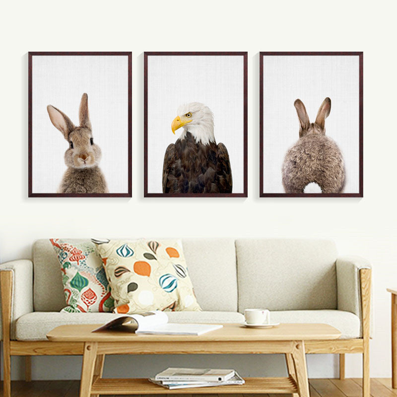 Kawaii Animals Rabbit Art Prints Poster Nursery Wall Picture Canvas Painting Kids Room Decor No Frame FG0105