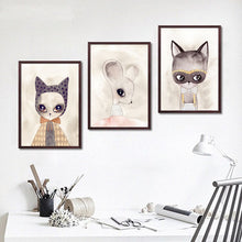 Load image into Gallery viewer, animals cartoon art print poster children room wall home decor print art YT0030
