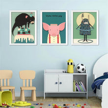 Load image into Gallery viewer, Modern Cartoon Animal Children Room Pictures Painting Wall Adornment Painting Poster No Frame HD0380
