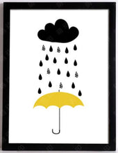 Load image into Gallery viewer, ( No Frame) Rain Umbrella Canvas Art Print Painting Poster, Wall Pictures For Child Room Decoration, Cartoon Wall Decor HD0057-2
