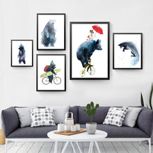 Load image into Gallery viewer, Abstract Animals Wall Decor Painting For Room Watercolor Animals Canvas Print Poster, Wall Pictures For Home Decoration YT0052

