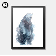 Load image into Gallery viewer, Abstract Animals Wall Decor Painting For Room Watercolor Animals Canvas Print Poster, Wall Pictures For Home Decoration YT0052
