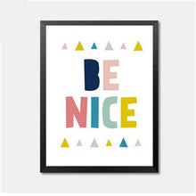 Load image into Gallery viewer, Be Nice Quotes Canvas Art Print Painting Poster, Wall Pictures for Home Decoration, Wash Your Hands Washroom Wall decor WT0023
