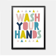 Load image into Gallery viewer, Be Nice Quotes Canvas Art Print Painting Poster, Wall Pictures for Home Decoration, Wash Your Hands Washroom Wall decor WT0023

