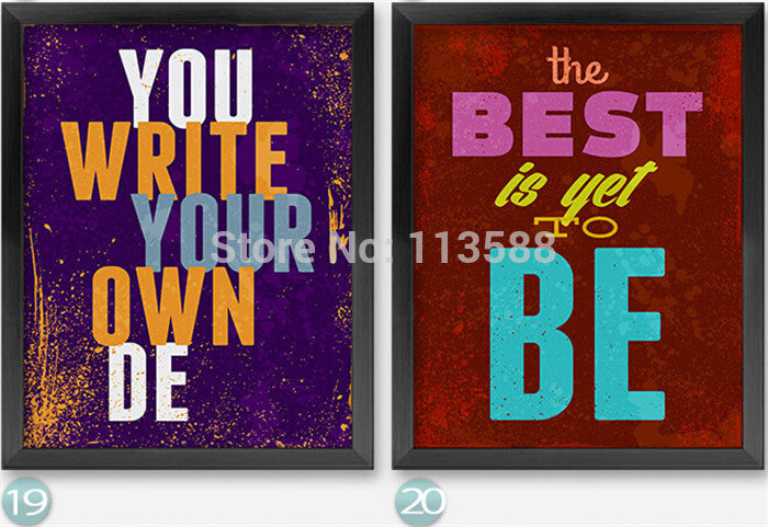 Creative office adornment motivational classroom English hang painting wall painting retro letters painting HD0281