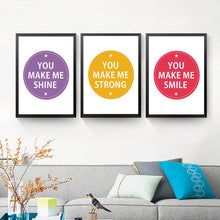 Load image into Gallery viewer, You Make Me Quote Prints Colorful Letters Wall Art Poster Decor Painting Fashion Modern Paintings Canvas Art Print Poster HD2219
