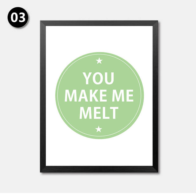 You Make Me Quote Prints Colorful Letters Wall Art Poster Decor Painting Fashion Modern Paintings Canvas Art Print Poster HD2219