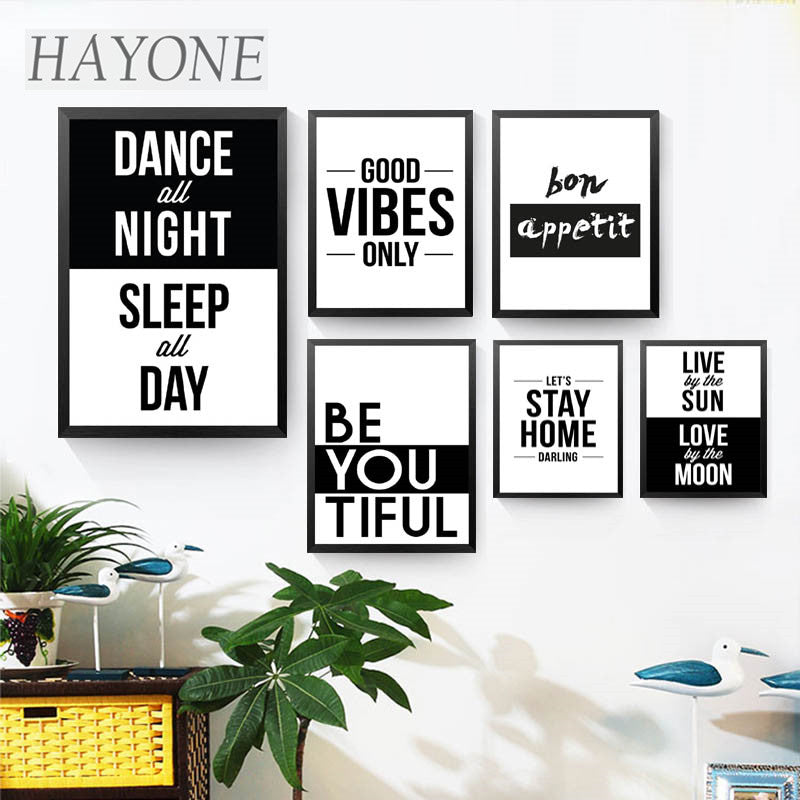 be you tiful quotes canvas painting english letters picture wall art print HD2151