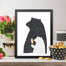 Load image into Gallery viewer, time is now quote canvas painting cartoon animal children room wall art picture painting northern European simple print FG0010
