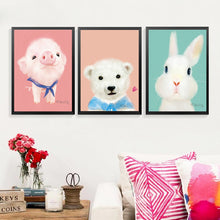 Load image into Gallery viewer, Cute Animals Wall Art Print Poster Fashion Modular Picture Canvas Art Cartoon Wall Poster Print HD2237
