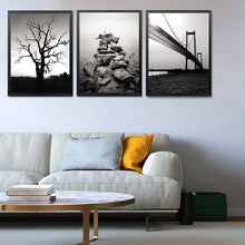 Load image into Gallery viewer, Black White Scenery Home Pictures Art Print, Tree Stone Bridge Canvas Wall Picture Print Poster For Home Wall Decor HD2292
