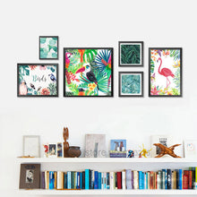 Load image into Gallery viewer, Rainforest Flamingo Bird Flower Posters And Prints Nordic Poster Wall Picture Canvas Art Wall Pictures For Living Room Unframed
