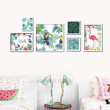 Load image into Gallery viewer, Rainforest Flamingo Bird Flower Posters And Prints Nordic Poster Wall Picture Canvas Art Wall Pictures For Living Room Unframed
