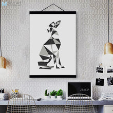 Load image into Gallery viewer, Abstract Dog Geometric Greyhound Wooden Framed Canvas Paintings Modern Nordic Home Decor Wall Art Print Pictures Poster Scroll
