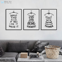 Load image into Gallery viewer, Modern Abstract Black Fashion Poster Print A4 Motivational Quotes Wall Art Picture Home Girl Room Decor Canvas Painting No Frame
