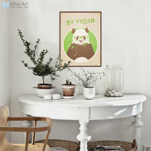 Load image into Gallery viewer, Vintage Retro Vegetarian Panda Animal Motivational Quotes Art Print Poster Wall Picture Canvas Painting Kitchen Decor No Frame
