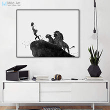 Load image into Gallery viewer, Pop Movie Poster Lion King Cartoon Canvas Black White Large Art Print Poster No Frame Wall Picture Kids Baby Room Decor Painting
