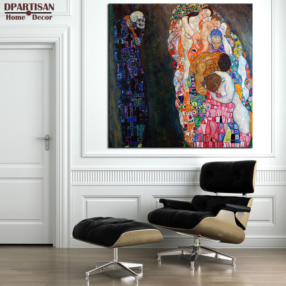 DPARTISAN Huge Gustav KLIMT giclee print CANVAS WALL ART decor poster  oil painting print on canvas Death painting big size art