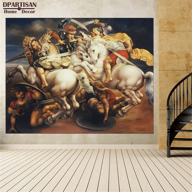 DPARTISAN oil print canvas wall art decor pictures Battle of Anghiar by Leonardo da Vinci wall painting art no frrame print arts