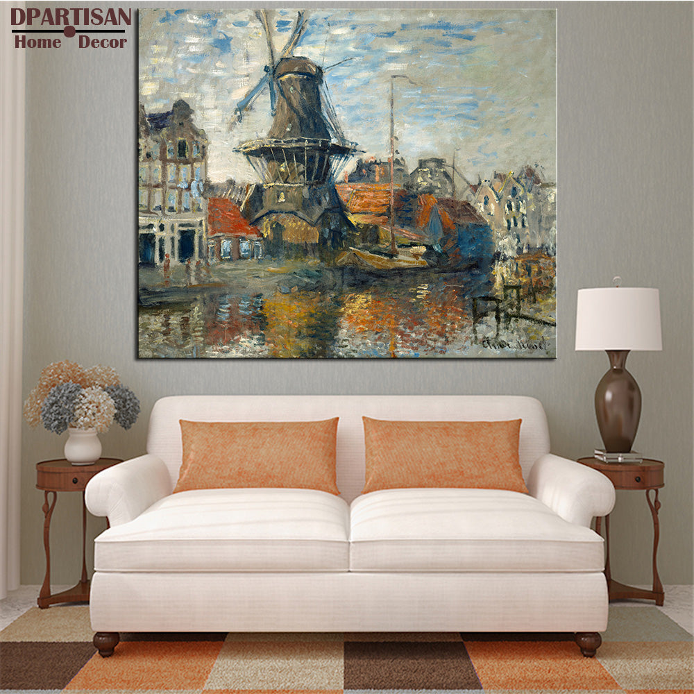 DPARTISAN Claude Monet the Windmill Amsterdam wall art Prints No frame wall painting wall picture living room wall paintings