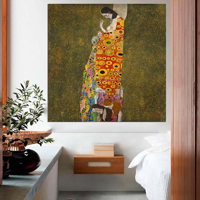 DPARTISAN oil print canvas wall art decor pictures hope Bildnis Fritza Riedler By Gustav klimt portrait wall painting no frame