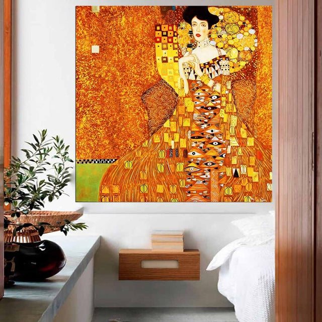 DPARTISAN oil print canvas wall art decor pictures hope Bildnis Fritza Riedler By Gustav klimt portrait wall painting no frame