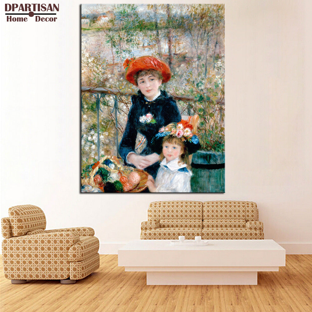DPARTISAN Pierre Auguste Renoir The Two Sisters Giclee wall Art  Canvas Prints No frame wall painting wall picture living rooms