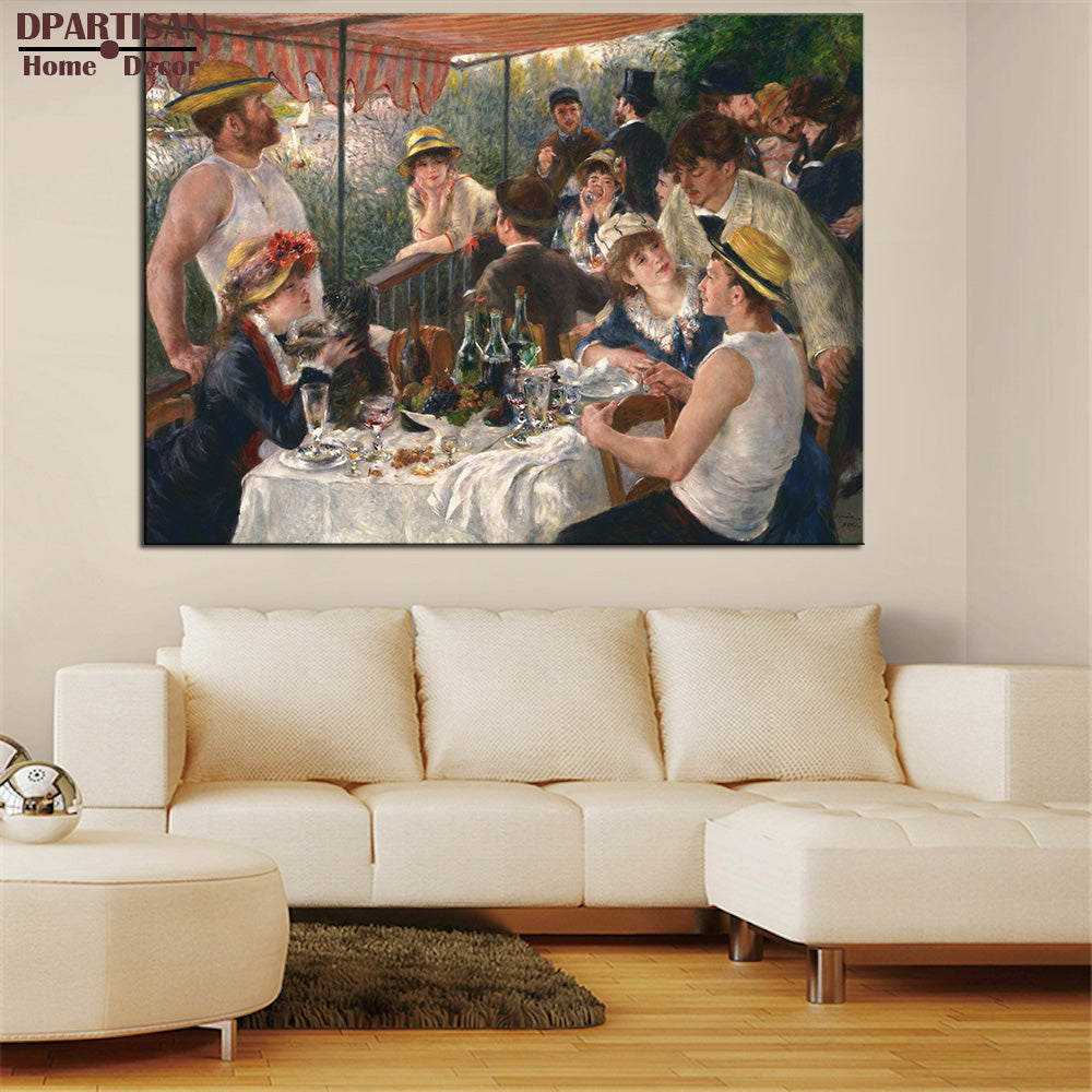 DPARTISAN PIERRE AUGUSTE RENOIR Luncheon of the Boating Party print CANVAS WALL ART PRINT ON CANVAS OIL PAINTING NO FRAME ARTS