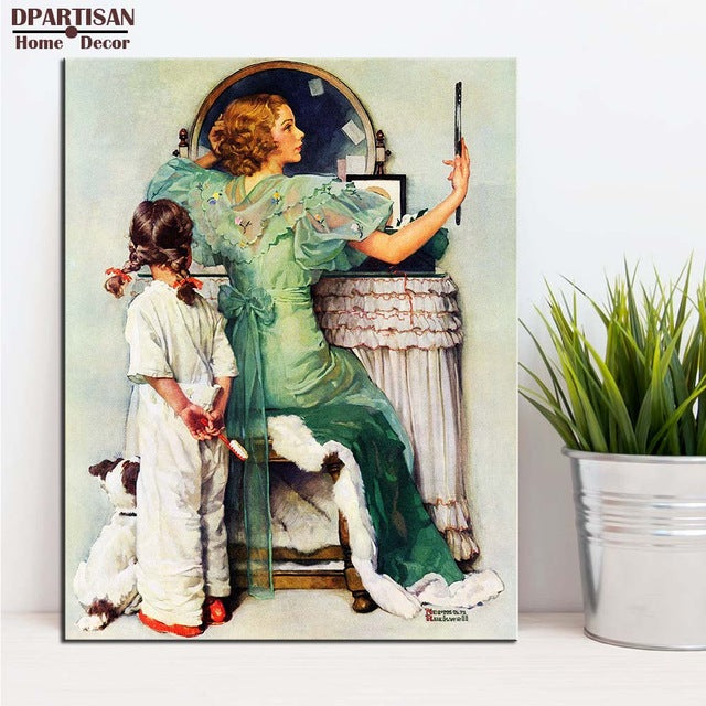 DPARTISAN wall art print picture shiner going out tring lover but wall painting decoration By Norman Rockwell No frame Painting