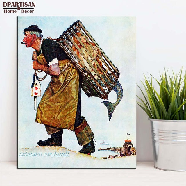 DPARTISAN wall art print picture shiner going out tring lover but wall painting decoration By Norman Rockwell No frame Painting