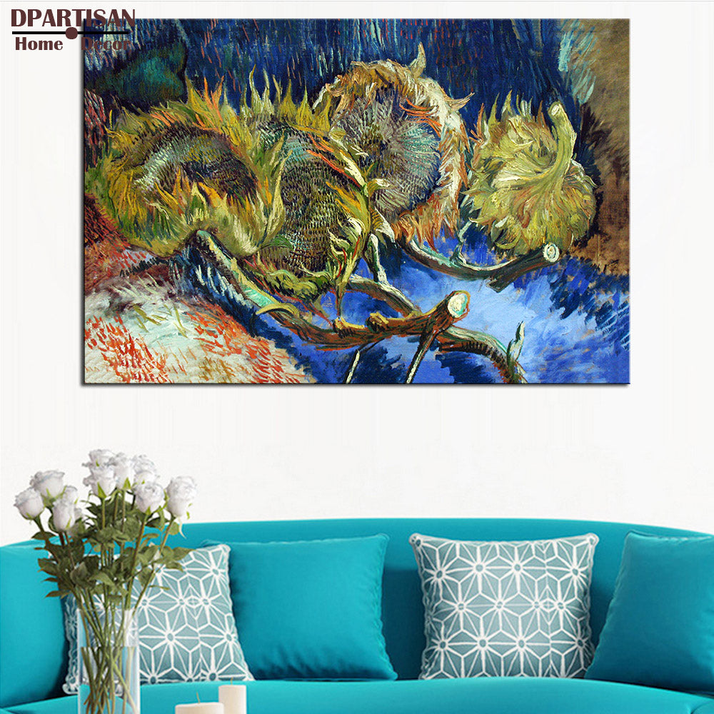 DPARTISAN Vincent VanGogh Blumen in blauer Giclee wall Art Canvas Prints No frame wall painting for home living rooms pictures