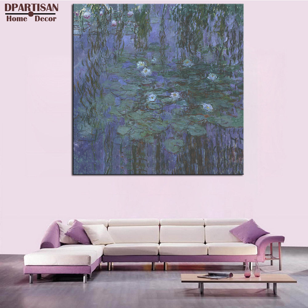 DPARTISAN Claude Monet Blue Water Lilies wall pictures Giclee wall Art classic Canvas Prints No frame wall painting home decor