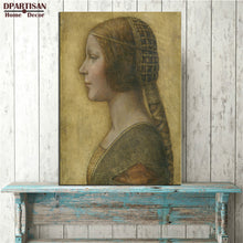 Load image into Gallery viewer, DPARTISAN LEONARDO DA VINCI Profile of a Young Fiancee print CANVAS WALL ART PRINT ON CANVAS OIL PAINTING pictures decoration
