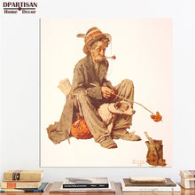 Load image into Gallery viewer, DPARTISAN wall art print picture Going to be taller hobo and dog girl returning is comming By Norman Rockwell No frame Painting
