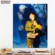 Load image into Gallery viewer, DPARTISAN wall art print picture Going to be taller hobo and dog girl returning is comming By Norman Rockwell No frame Painting
