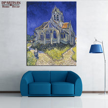 Load image into Gallery viewer, DPARTISAN Vincent Van Gogh The Church in Giclee wall Art Canvas Prints No frame wall painting for home living rooms pictures

