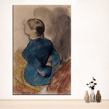 Load image into Gallery viewer, DP ARTISAN Young Woman in Blue Wall painting print on canvas for home decor oil painting arts No framed wall pictures
