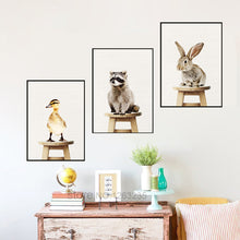 Load image into Gallery viewer, Sloth Raccoon Yellow Duck Rabbit Animal Nordic Poster Posters And Prints Art Print Canvas Pictures For Living Room Unframed
