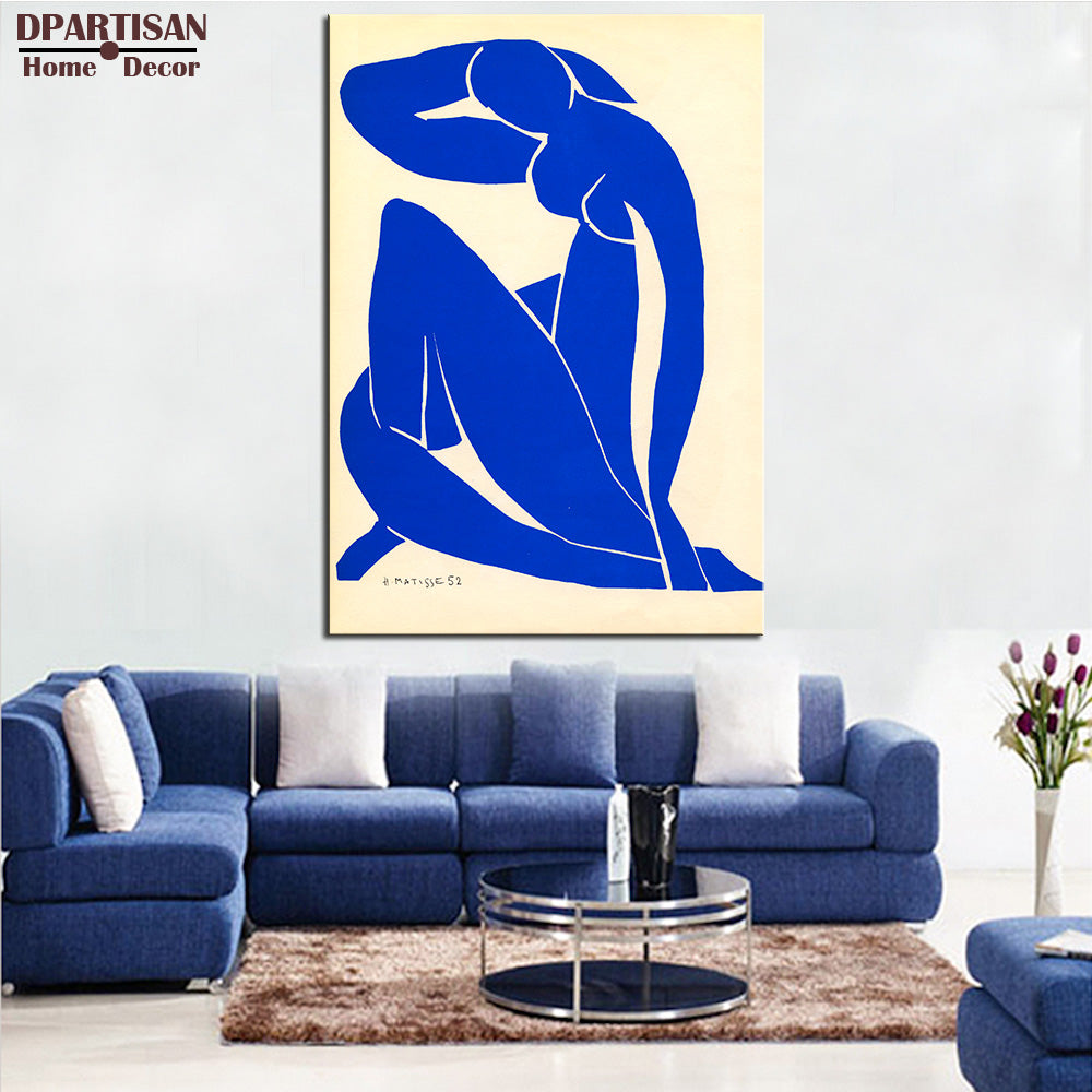 DPARTISAN blue nude Giclee  poster art print By Impressionism print Wall oil Painting picture print on canvas No frame wall arts
