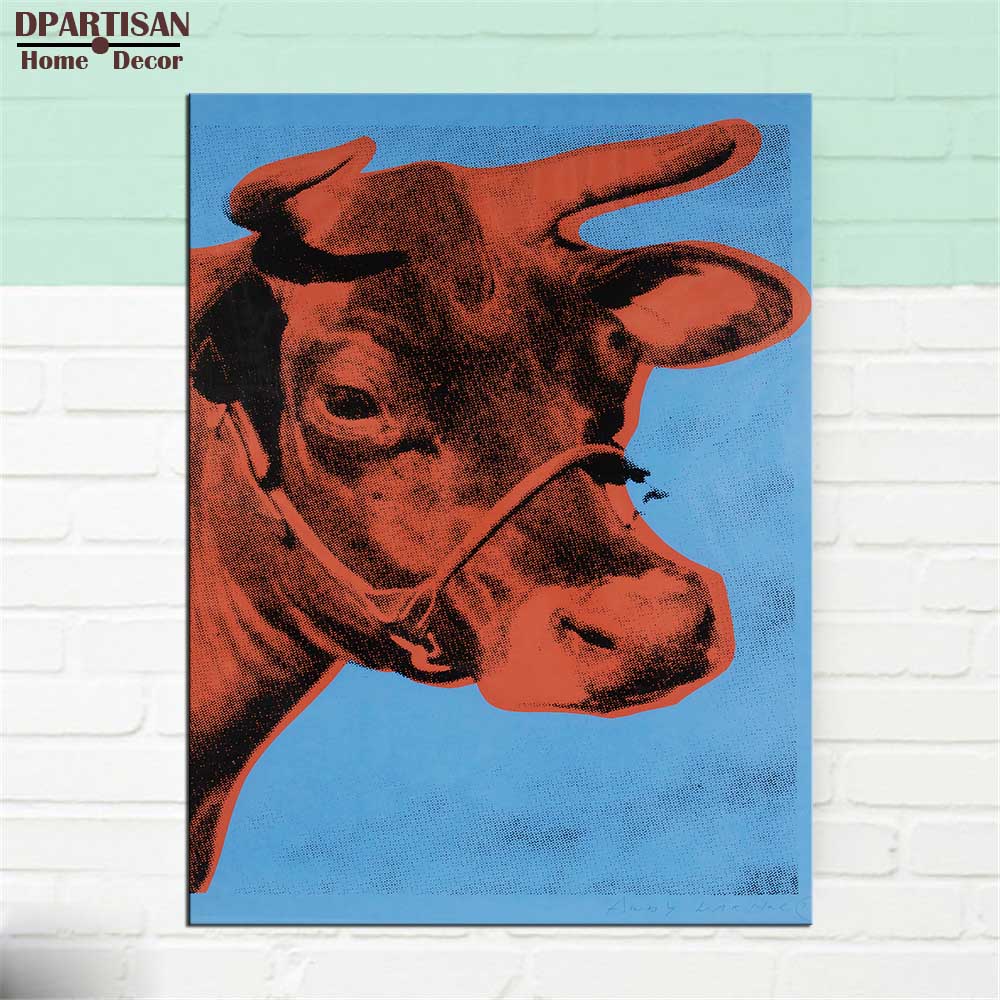 DPARTISAN Study Cow c1966 Yellow and Pink Others pop art print Wall Painting picture Home abstract Decorative Art Picture