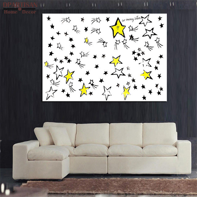 DPARTISAN so many stars wall painting By study oil painting POP Art Print on canvas for wall Art Picture no frame arts