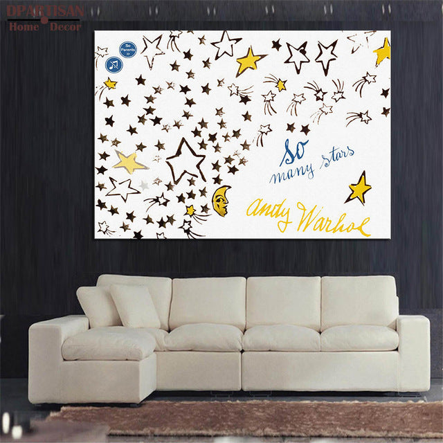 DPARTISAN so many stars wall painting By study oil painting POP Art Print on canvas for wall Art Picture no frame arts